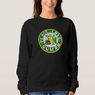 Sudadera Peace Love Gumbo New Orleans Mardi Gras