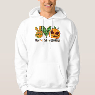 Sudadera Peace Love Halloween Leopard Pumpkin Happy Hallowe
