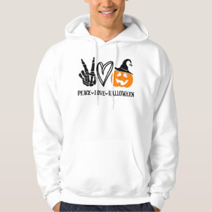 Sudadera Peace Love Halloween Shirt Funny Skeleton Hand Pum