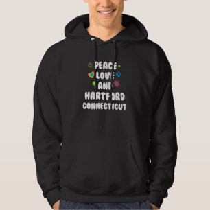 Sudadera Peace Love Hartford Connecticut Patriotic Ct Patri