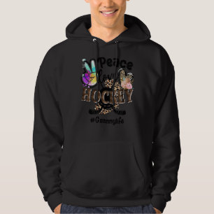 Sudadera Peace Love Hockey Granny Life Mom Grandma Leopard