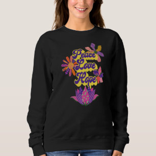 Sudadera Peace Love Hope Retro Vintage Boho Hippie Trippy F
