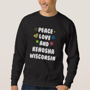 Sudadera Peace Love Kenosha Wisconsin Patriotic Wi Patrioti
