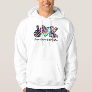 Sudadera Peace Love Kindergarten Profesor Estudiante de Kin