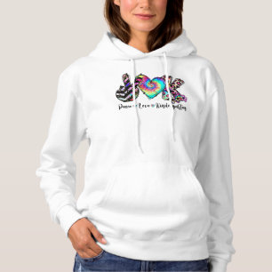 Sudadera Peace Love Kindergarten Profesor Estudiante de Kin
