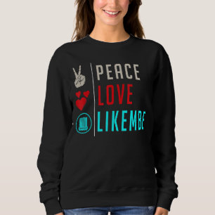 Sudadera Peace Love Likembe Instrumento Musical Likembe Pla