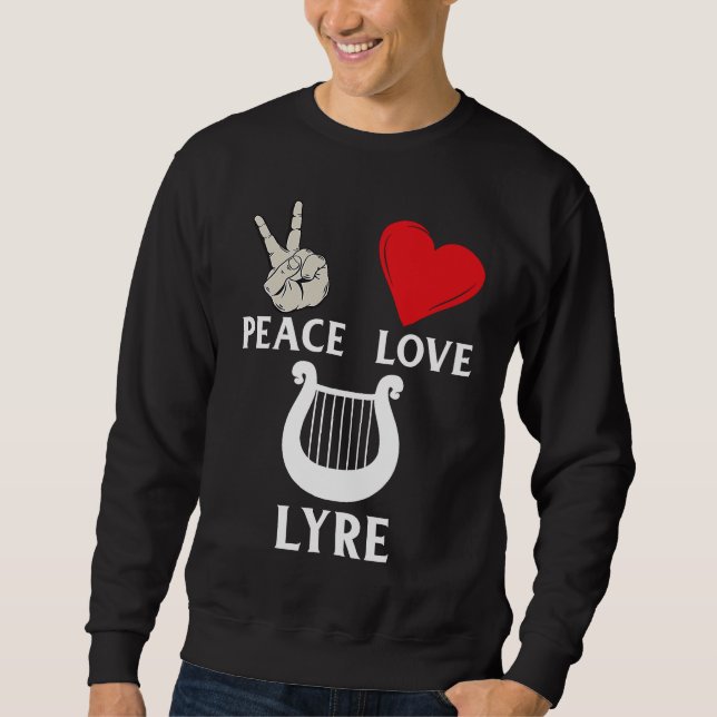 Sudadera Peace Love Lyre French Horn Lyre Instrument Lyre P (Anverso)