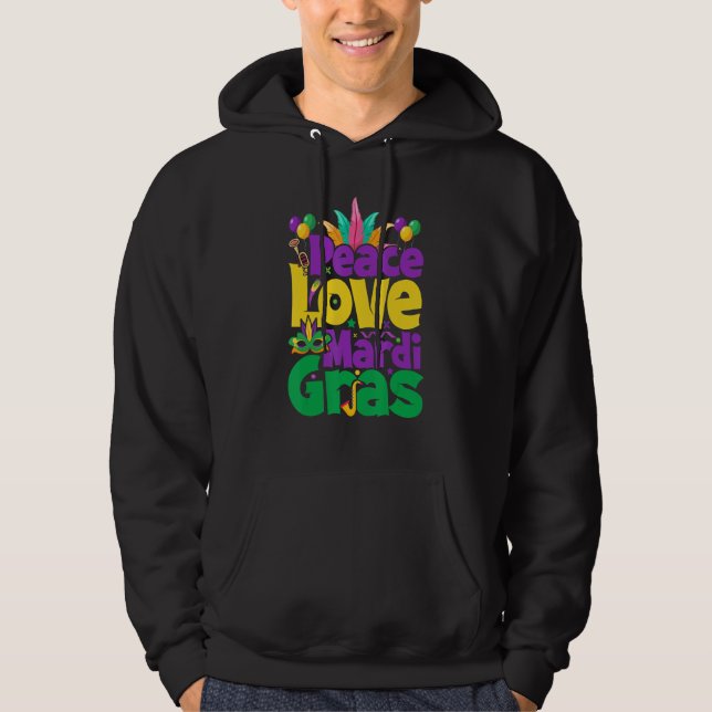 Sudadera Peace Love Mardi Gras for Women & Men (Anverso)