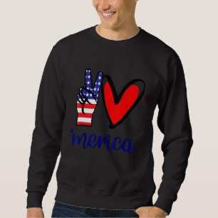 Sudadera Peace Love Merica 4 de Julio Día De La Independenc