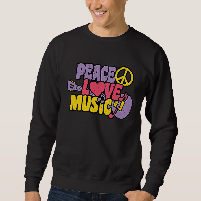 Sudadera Peace Love Music (Anverso)