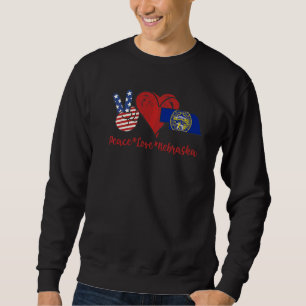 Sudadera Peace Love Nebraska