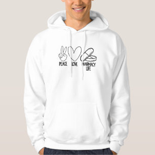 Sudadera Peace Love Pharmacy Life Tech Medicina Farmacéutic