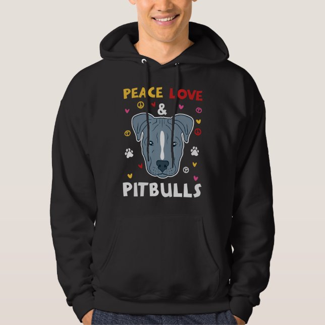 Sudadera Peace Love Pitbull's Pitbull Owners and Pitbull Ad (Anverso)