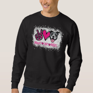 Sudadera Peace Love Pitties Pitbull Mascota Dueño De Fur Ma