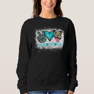 Sudadera Peace Love Pitties Pitbull Mascota Dueño De Fur Ma