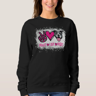 Sudadera Peace Love Pitties Pitbull Mascota Dueño De Fur Ma