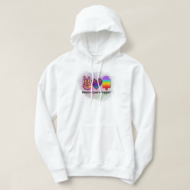 Sudadera Peace Love Poppin' Tie Dye Push Fidget Toy (Diseño del anverso)