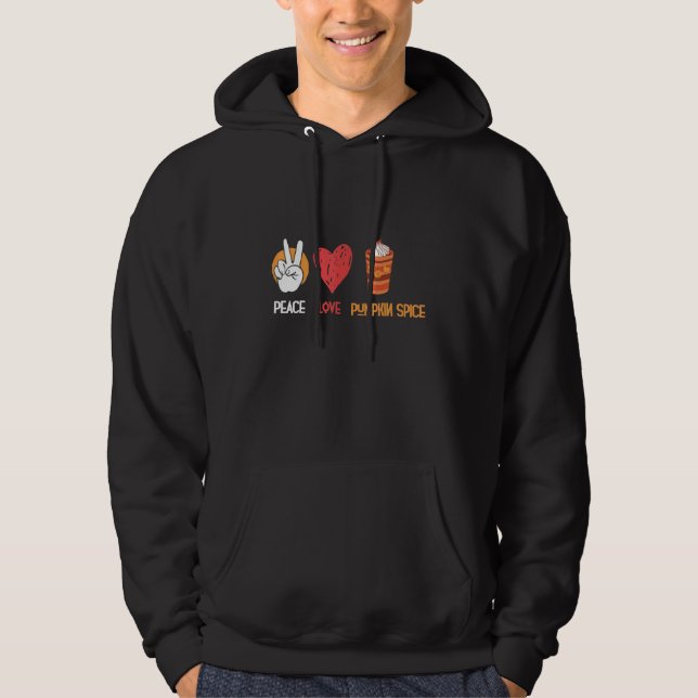 Sudadera Peace Love Pumpkin Spice Fall Autumn Family Thanks (Anverso)