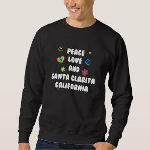 Sudadera Peace Love Santa Clarita California Patriotic Ca P