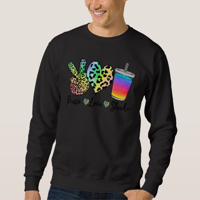 Sudadera Peace Love Shake Mix Drinks Shaker Cute Bartender  (Anverso)