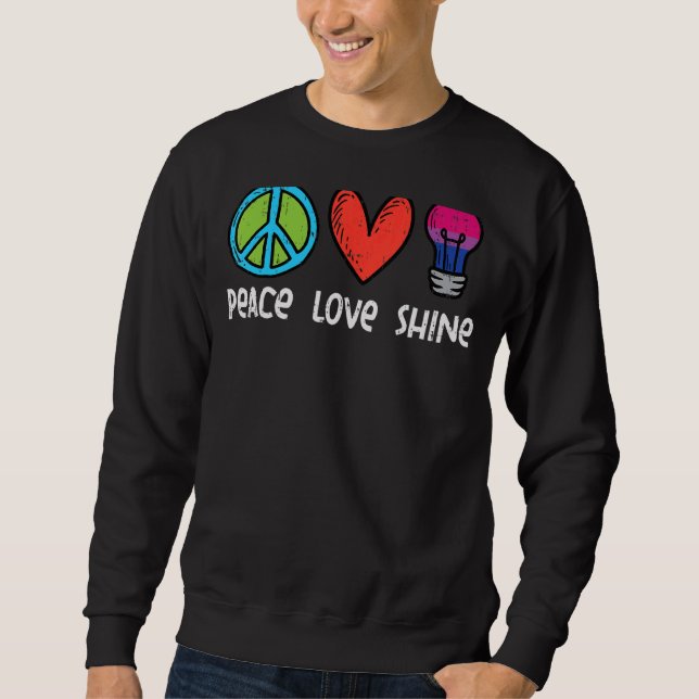 Sudadera Peace Love Shine Bisexual Bi Pride Studios Bandera (Anverso)
