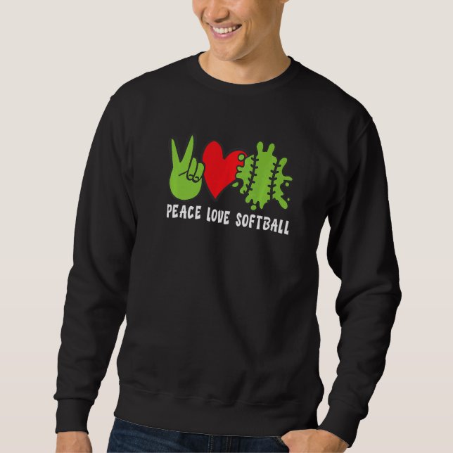 Sudadera Peace Love Softball   (Anverso)