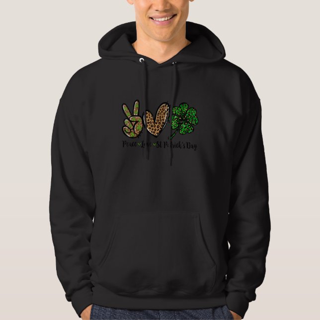 Sudadera Peace Love St Patrick S Day Lucky C Boys Chicas Ki (Anverso)
