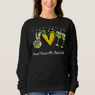 Sudadera Peace Love St Patricks Day Cute Saint Paddys Shamr