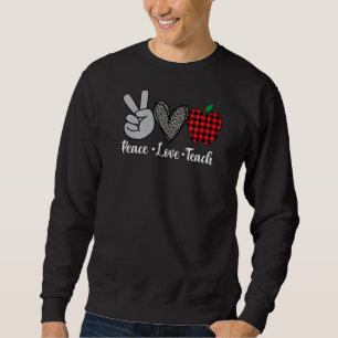 Sudadera Peace Love Teach Teacher Suministra Ropa Cosas Que