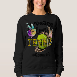 Sudadera Peace Love Tennis Granny Life Mom Grandma Leopard