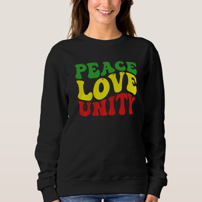 Sudadera Peace Love Unity Reggae Roots Jamaica Rasta Reggae (Anverso)