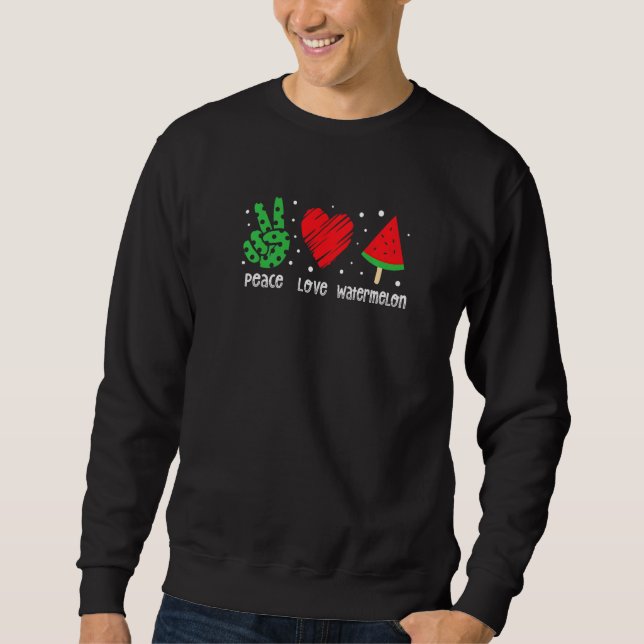 Sudadera Peace Love Watermelon Happy Watermelon Day Fruit M (Anverso)