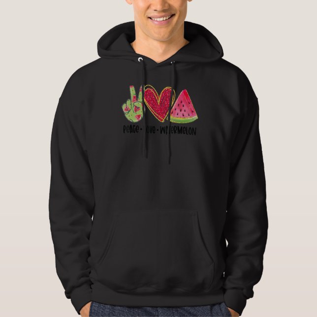 Sudadera Peace Love Watermelon National Watermelon Day Sum (Anverso)