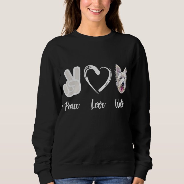 Sudadera Peace Love Westin West Highland White Terrier Rega (Anverso)