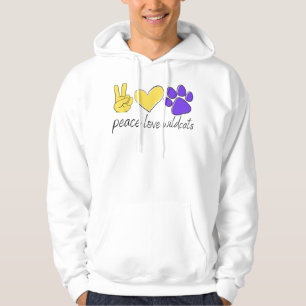 Sudadera Peace Love Wildcats School Team Spirit