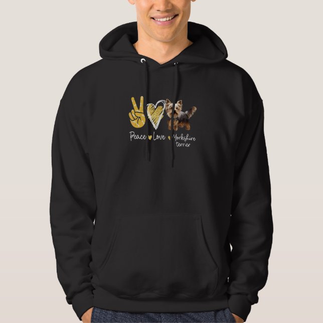 Sudadera Peace Love Yorkshire Terrier Dog (Anverso)