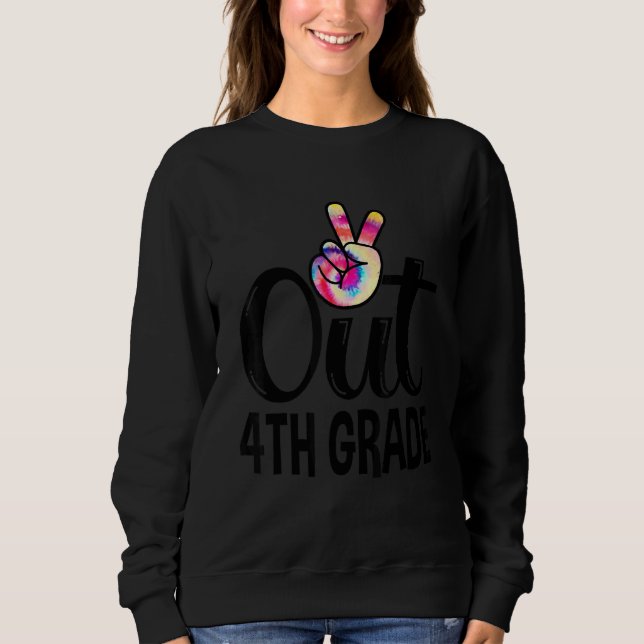 Sudadera Peace Out 4º Grado Hola 5º Grado Tye Love B (Anverso)