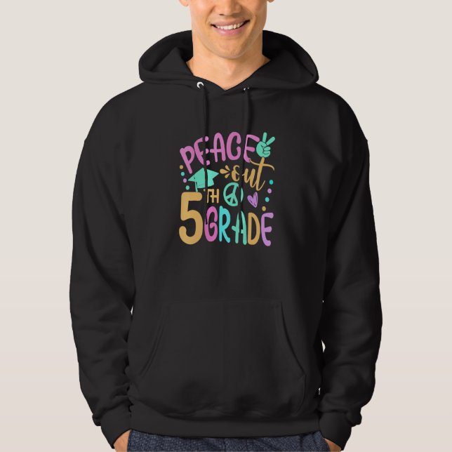 Sudadera Peace Out 5º Grado Bye Bye School Hello Summer (Anverso)