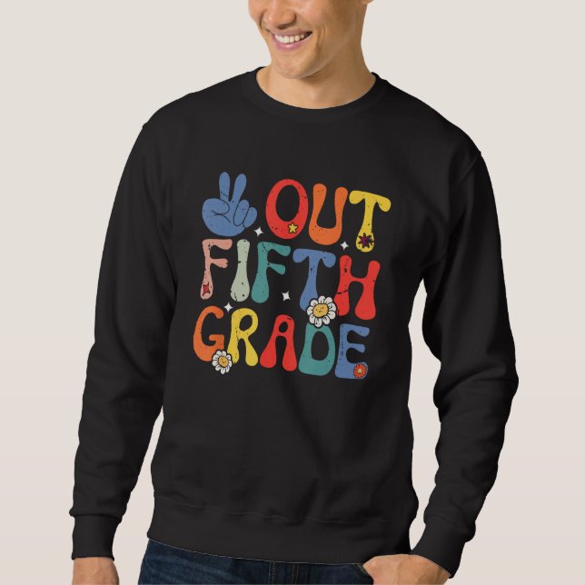 Sudadera Peace Out Fifth 5th Grade  Elementary School Gradu (Anverso)