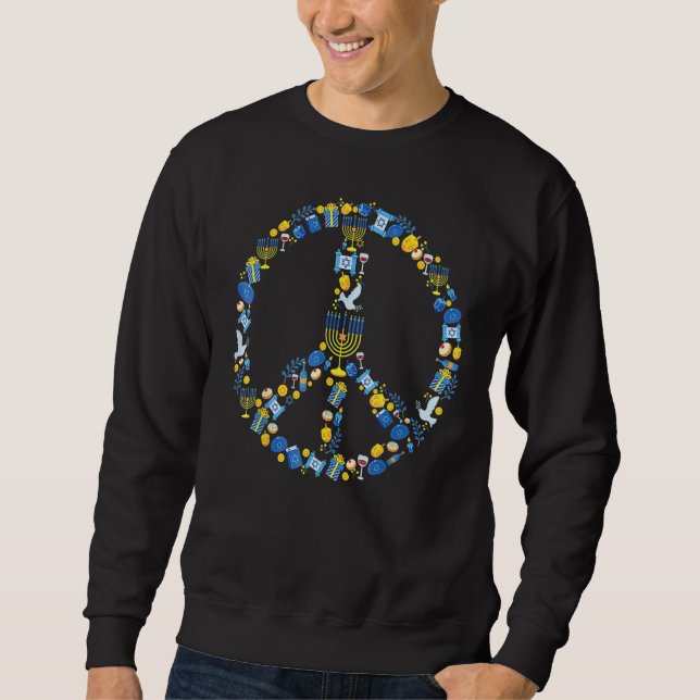 Sudadera Peace Sign Love 60s 70s Tie Dye Hippie Costume Han (Anverso)