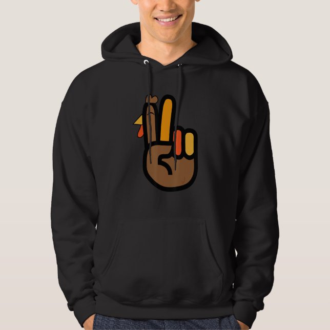 Sudadera Peace Sign Turkey Hand Cool Thanksgiving Hippie Me (Anverso)
