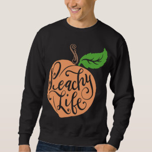Sudadera Peachy Life Single Peach Quote Fruto Dibujar mano
