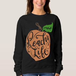 Sudadera Peachy Life Single Peach Quote Fruto Dibujar mano
