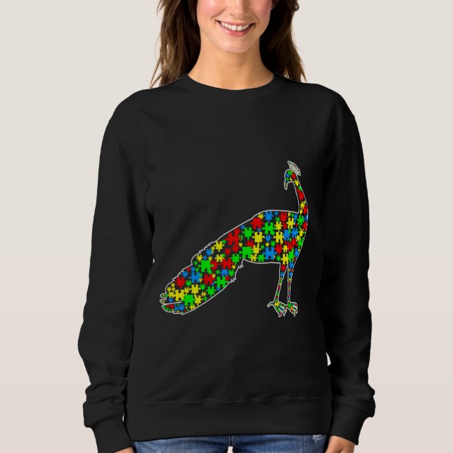 Sudadera Peacock Funny Puzzle Animals Autism Awareness (Anverso)