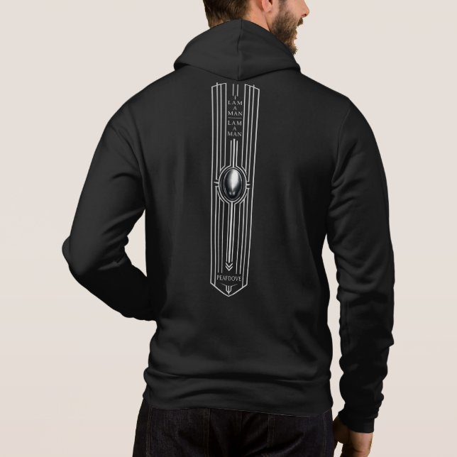 SUDADERA PEAFDOVE® SILVER EGG ZIP HOODIE — I AM A MAN (Reverso)