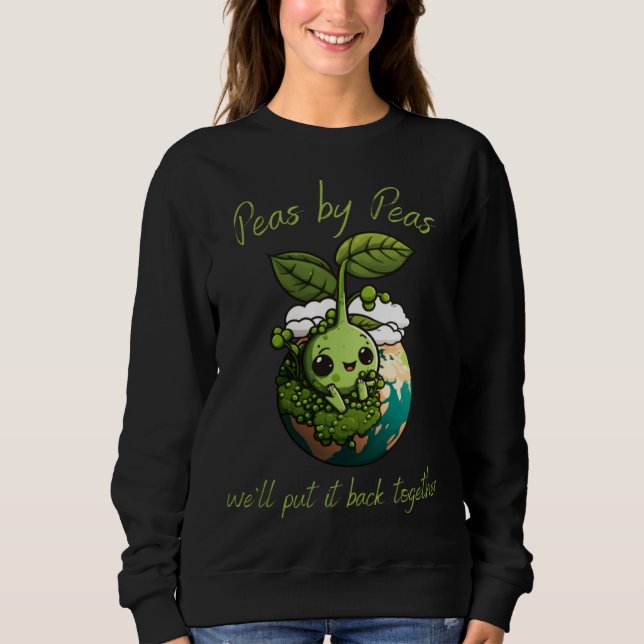 Sudadera Peas by peas we'll put it back together Vegetarian (Anverso)