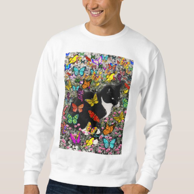 Sudadera Pecas en las mariposas - gatito del smoking (Anverso)