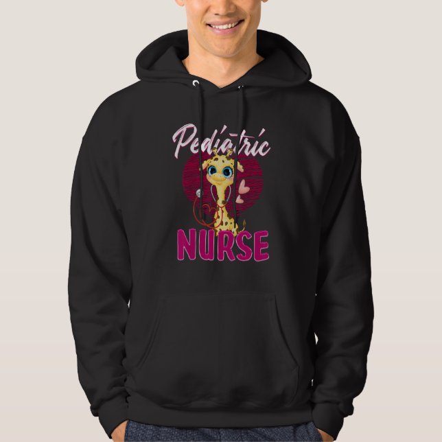 Sudadera Pediatric Nurse TShirt RN Shirt Pediatrics Giraffe (Anverso)
