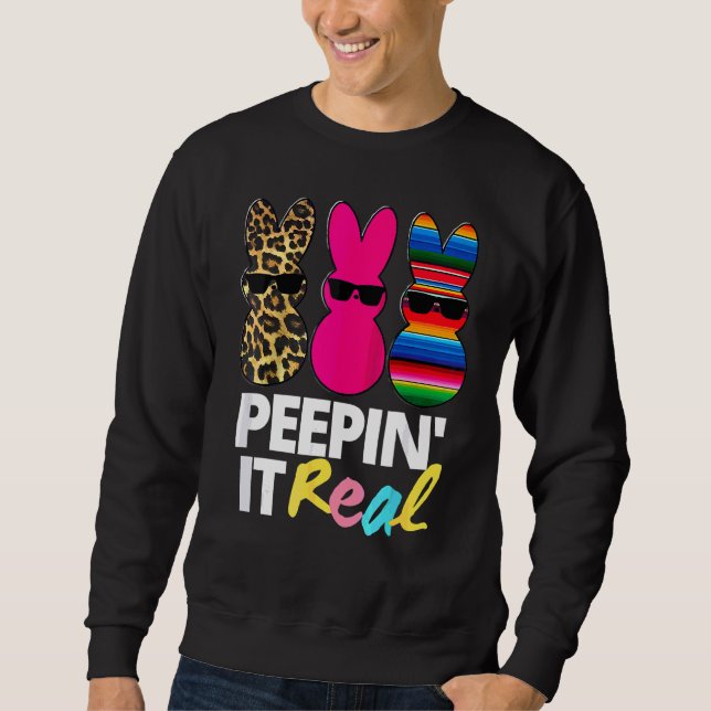 Sudadera Peepin It Real Happy Easter Bunny (Anverso)