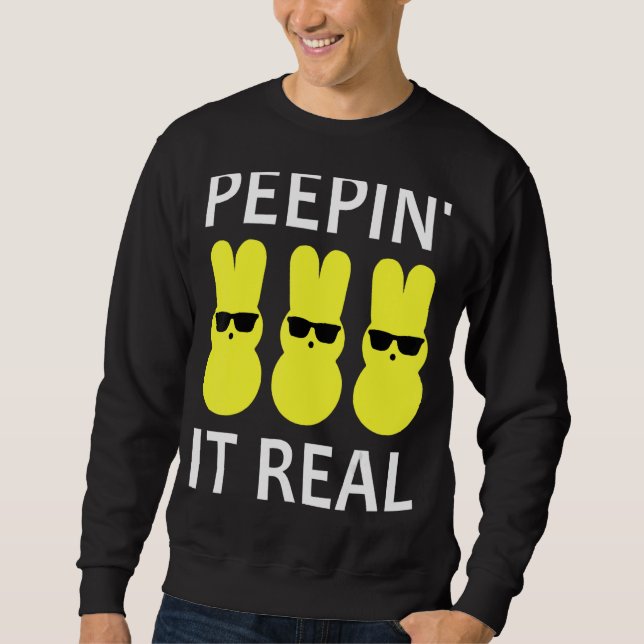 Sudadera Peepin' It Real Happy Easter Bunny Chillin' Con B (Anverso)